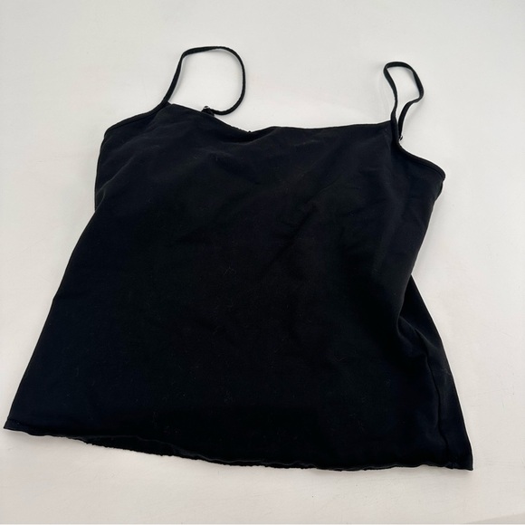 J. Crew 2025 Stretch Cotton Shelf Bra Tank Top Black Large - Picture 2 of 6